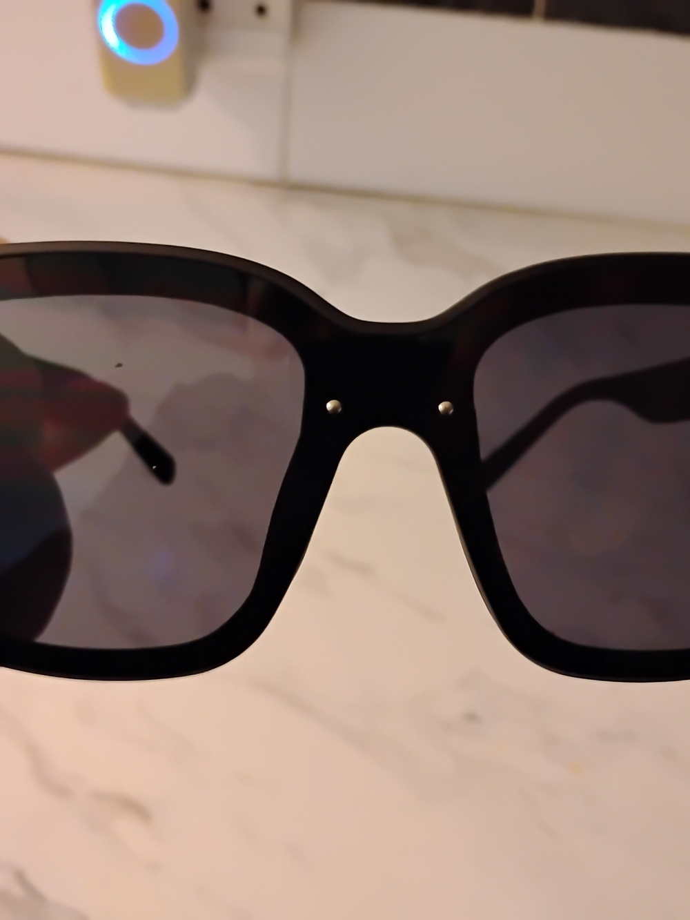 Louis Vuitton Black Square Sunglasses with Dark Gray Lenses